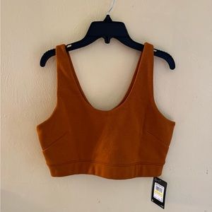 Under Armour burnt orange fleece crop tank